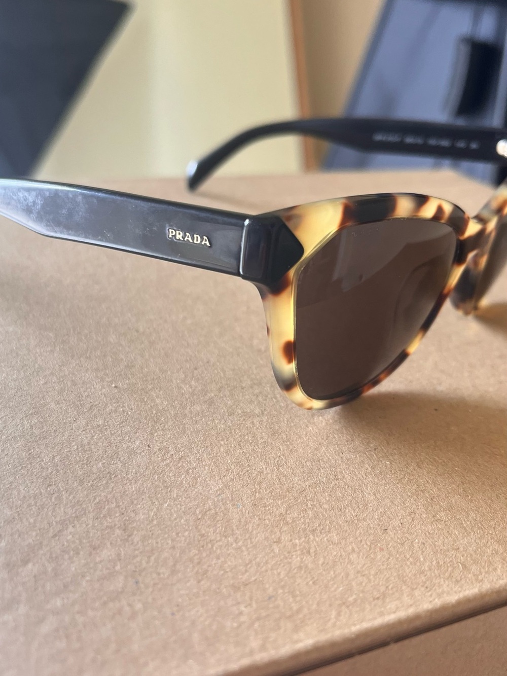 Prada Tortoiseshell / Tortoise Havana Cat-Eye Sunglasses - Picture 2 of 9